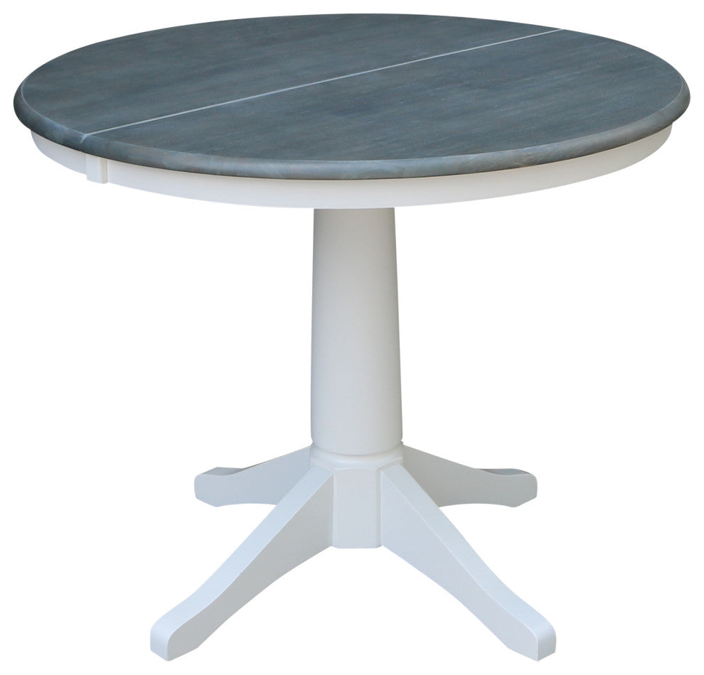 36" Round Extension Dining Table with 2 Madrid Ladderback Chairs
