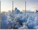 "Light Blue Heavy Clouds in Sky" Metal Wall Art, 3 Panels, 36"x28"