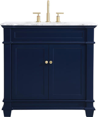 Transitional Blue Bathroom Vanity Set 36"
