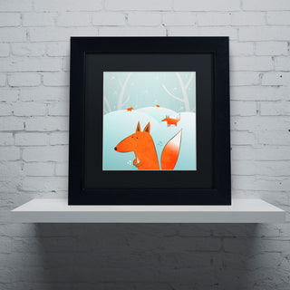 'Winter Foxes' Matted Framed Canvas Art by Carla Martell