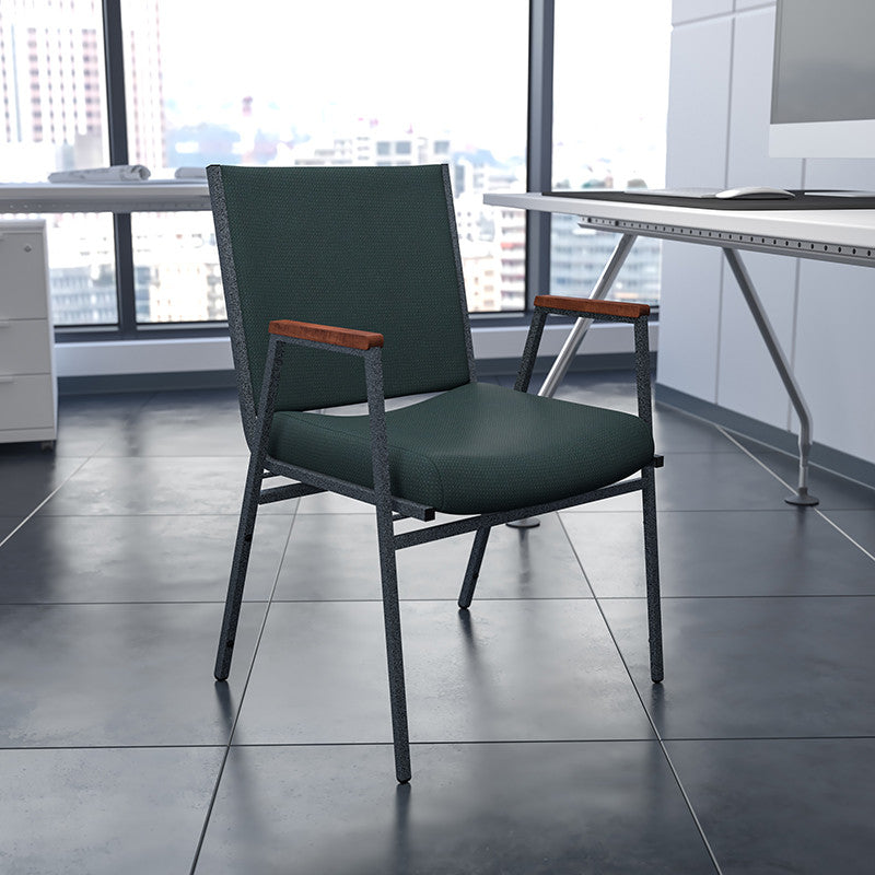 Green Fabric Metal Stack Chair XU-60154-GN-GG