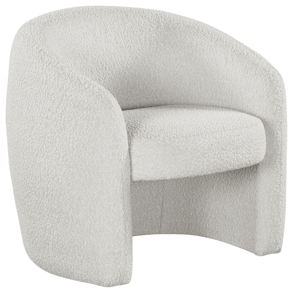 Acadia Boucle Fabric Upholstered Accent Chair, Cream
