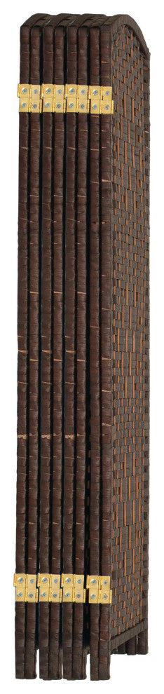 4 ft. Short Diamond Weave Fiber Room Divider Dark Mocha 8 Panel