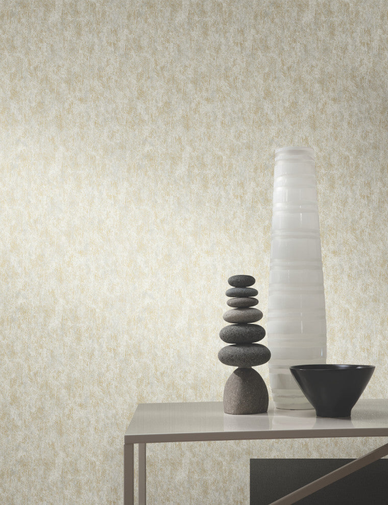 Neutral & Gold Shimmering Patina Wallpaper