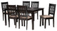 Denia Dining Collection, Beige/Espresso Brown, 7-Piece Dining Set