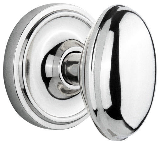 Classic Rosette Passage Homestead Knob, Bright Chrome