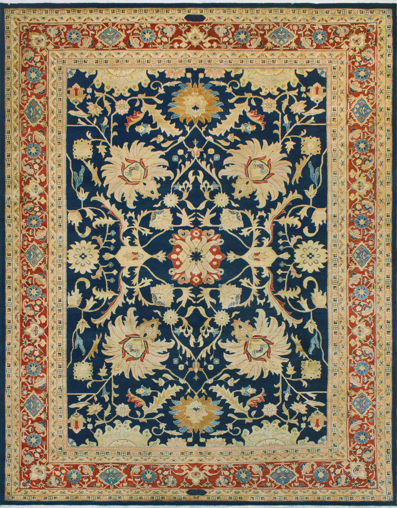 Vegetable-Dyed Pak-Persian Duncan Navy/Rust Rug, 8'10x11'9