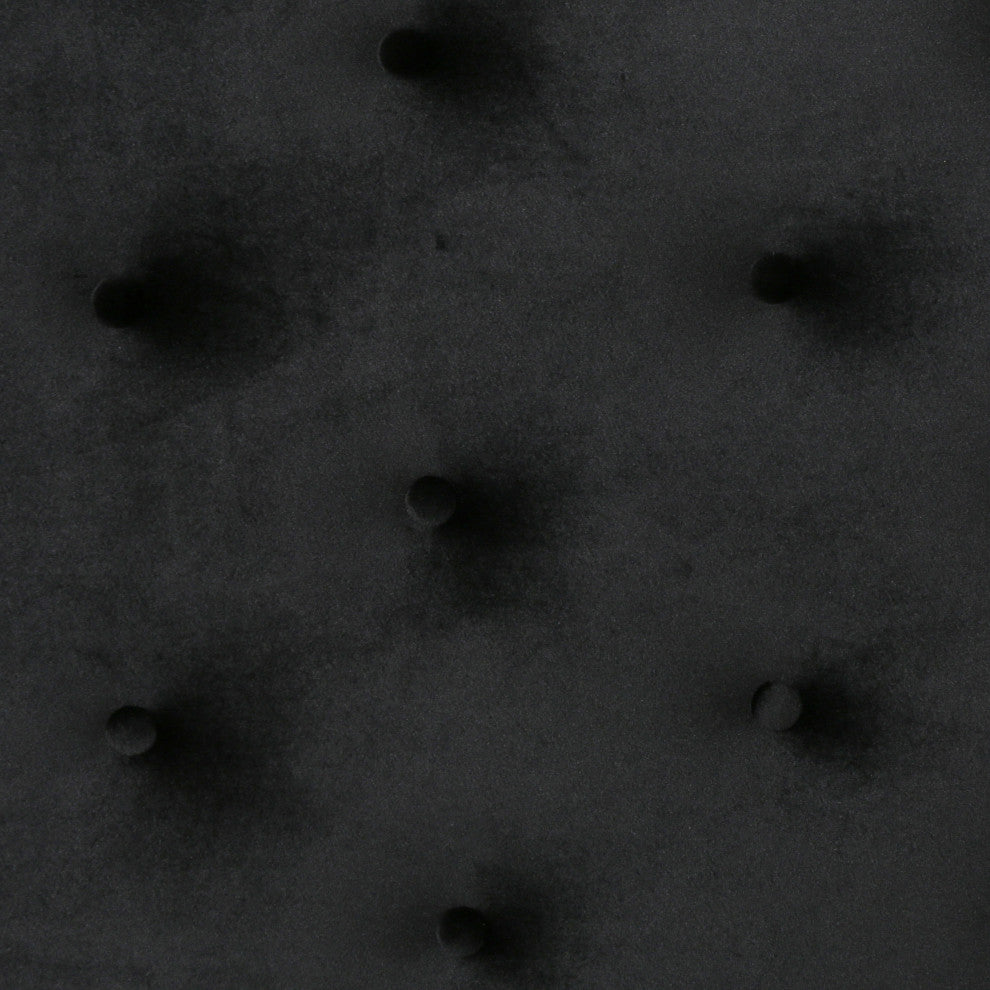 GDF Studio Falcon Tufted New Velvet Queen/Full Headboard, Black