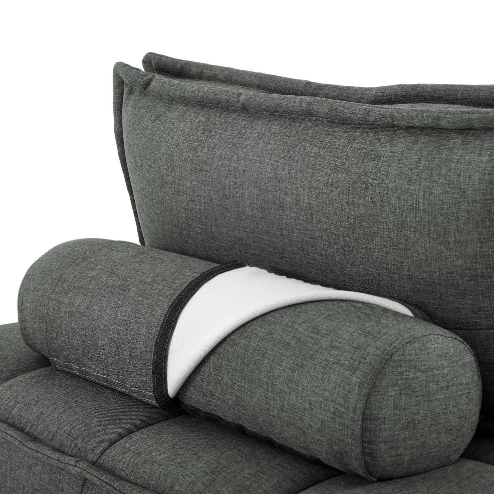 Saunter Tufted Fabric Fabric 5-Piece Sectional Sofa Gray -5210