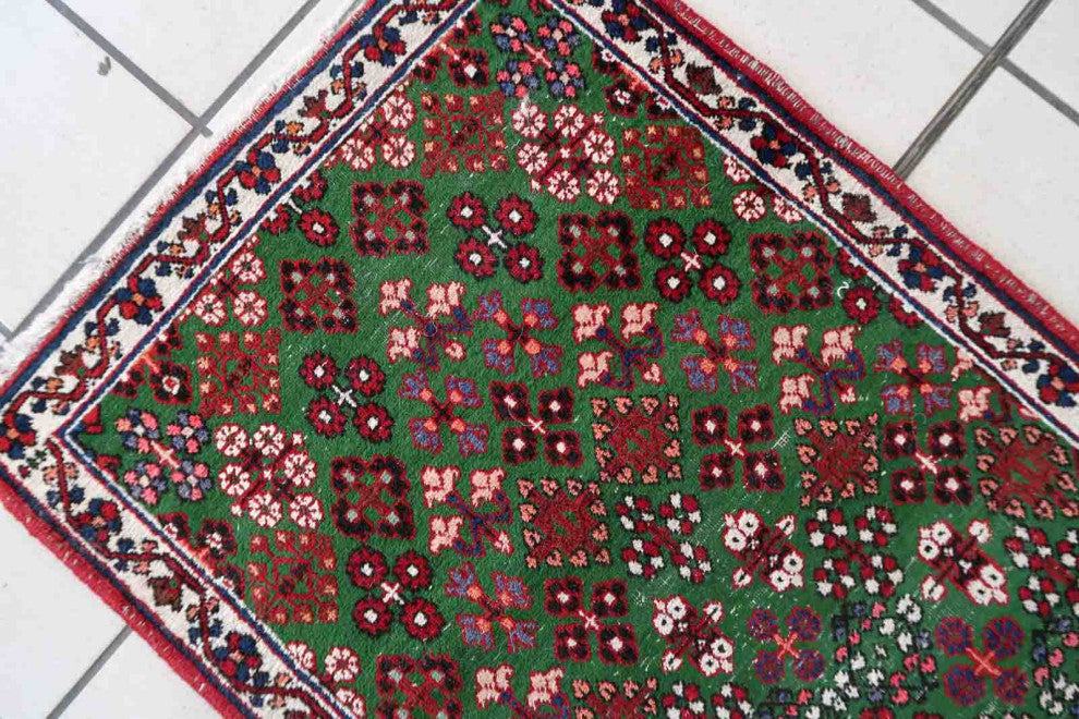 Handmade Antique Persian Joshagan Runner 1.8'x4.8', 57cmx149cm 1930s