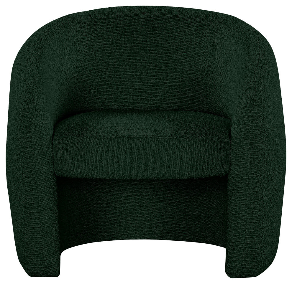 Acadia Boucle Fabric Upholstered Accent Chair, Green