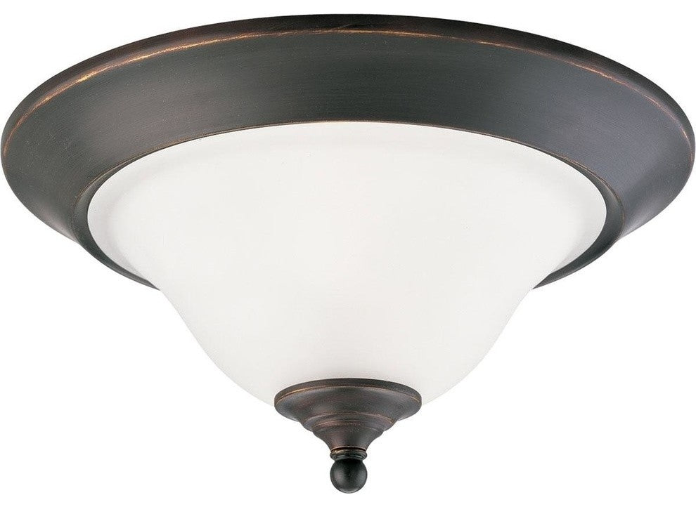 Trinity 15" Flush Mount, Antique Bronze and Etched