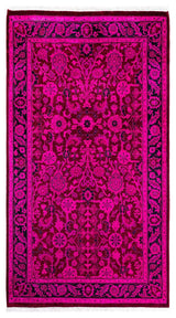 Overdyed, One-of-a-Kind Hand-Knotted Area Rug Pink, 3'1"x5'5"