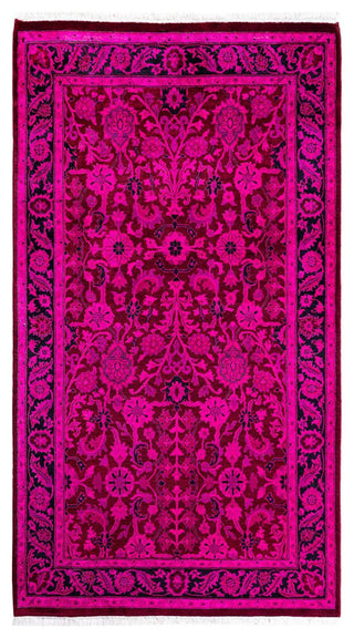 Overdyed, One-of-a-Kind Hand-Knotted Area Rug Pink, 3'1"x5'5"