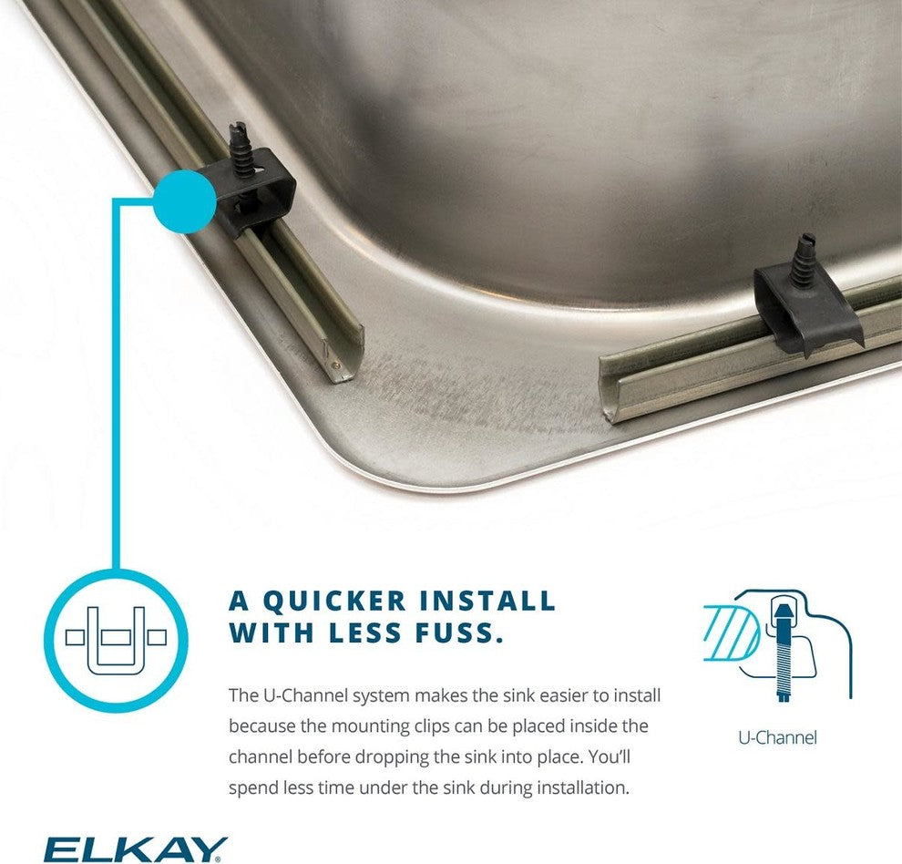 Elkay BPSR15 Celebrity 15" Drop In Single Basin Stainless Steel - 3 Faucet