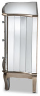 Elgin Brushed Silver Finished Wood and Mirrored Glass 4-Drawer Cabinet