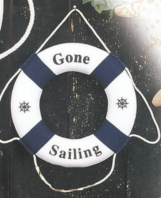 Blue/White Gone Sailing Life Ring
