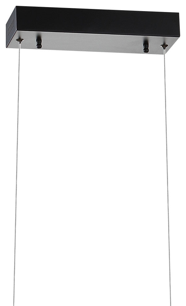 Ali 31" Dimmable Adjustable Integrated LED Metal Linear Pendant, Chrome, Black