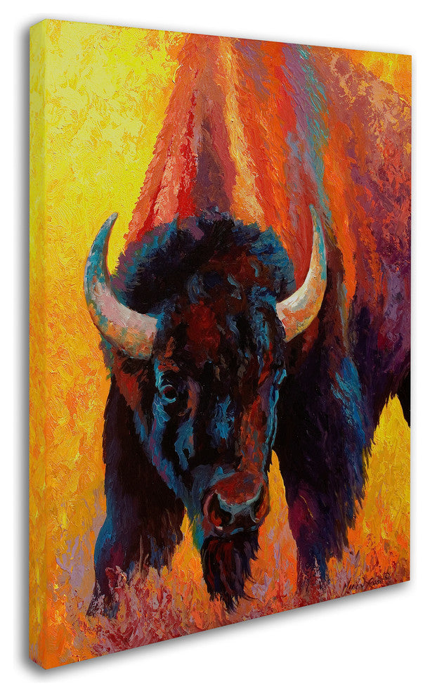Marion Rose 'Back Off Bison' Canvas Art, 35" x 47"