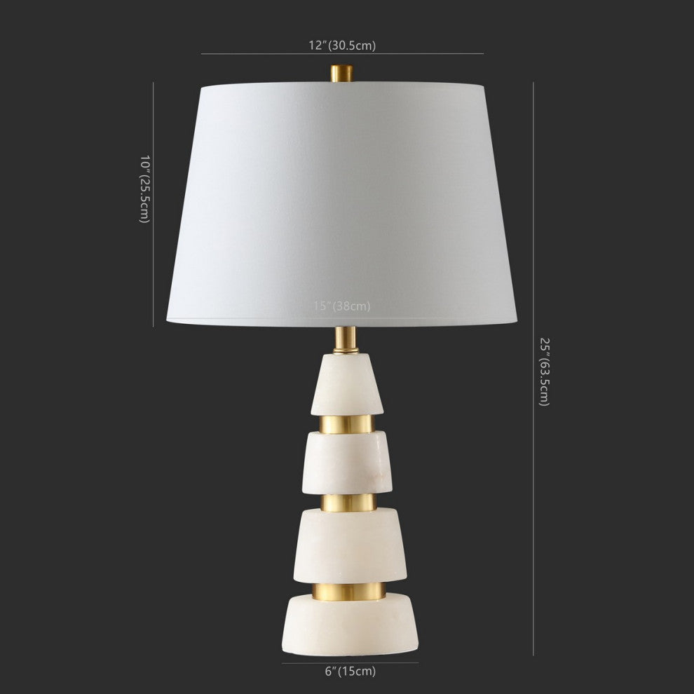 Safavieh Couture Zhang Alabaster Table Lamp White/Gold