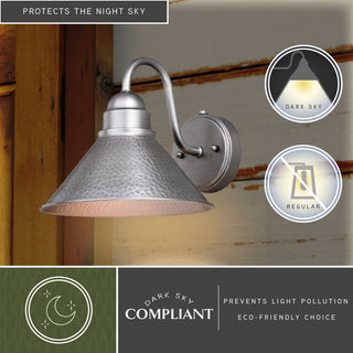 Outland 10" Outdoor Wall Light Brushed Pewter