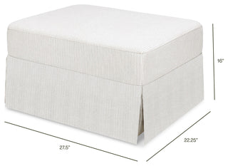 Crawford Gliding Ottoman, Fog Chatham Stripe Performance Eco-Weave