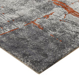 Quarry 5x6.5' Abstract Area Rug, Gray & Orange Polypropylene