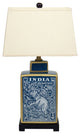 23" Blue Indian Elephant Table Lamp