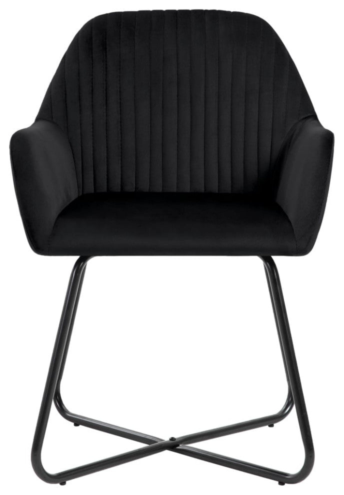 vidaXL Dining Chairs 2 pcs Black Velvet