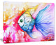 Blue Fish on Red Background, Animal Canvas Art Print, 40"x30"