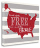"Map Of The Free" By Jo Moulton, Giclee Print on Gallery Wrap Canvas