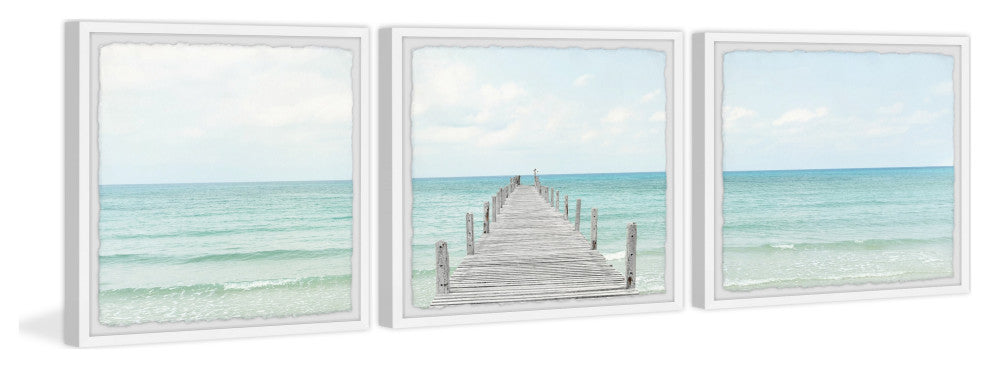 One Beach at a Time Triptych, 3-Piece Set, 18x18 Panels