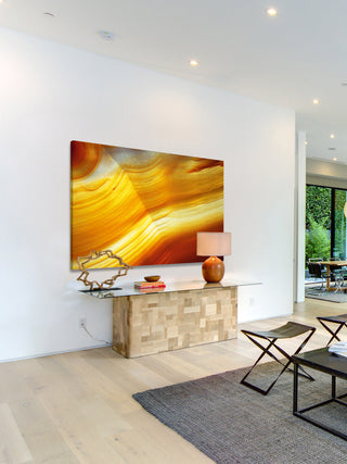 "Golden Waves" Painting Print on Canvas