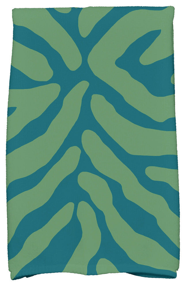 Animal Stripe Geometric Print Kitchen Towel, Teal