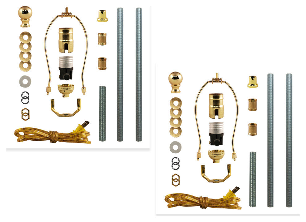 Royal Designs DIY Lamp Making Kit - Make, Refurbish, and Repair, Polished Brass,