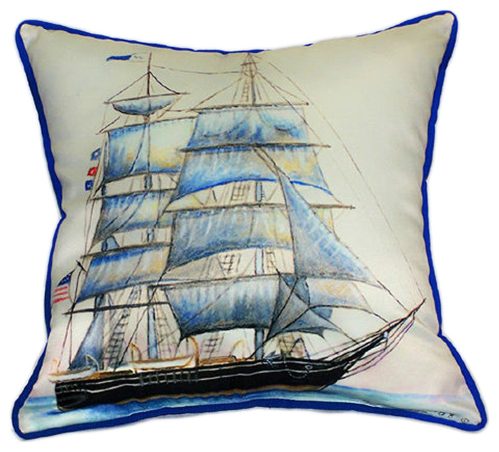 Betsy Drake Whaling Ship Extra Large 22 X 22 Indoor / Outdoor Pillow