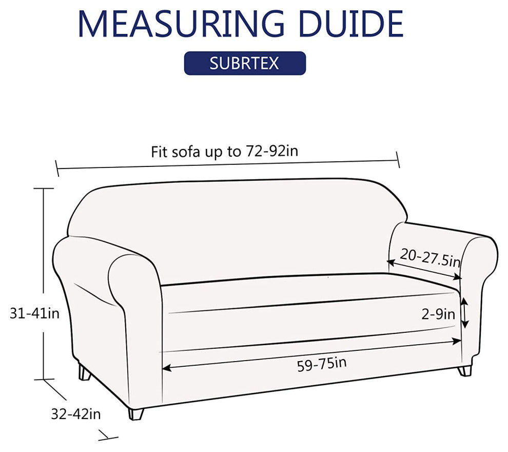 Subrtex 2-Piece Spandex Stretch Sofa Slipcover, Gray, Sofa