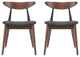 GDF Studio Issaic Mid Century Design Wood Dining Chairs, Set of 2, Charcoal/Walnut