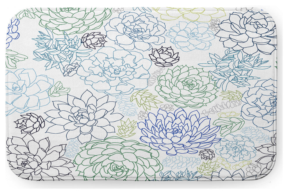 Blue Rectangular Opal Pet Feeding Mat for Dogs or Cats