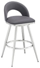Charlotte Swivel Counter or Bar Stool in Faux Leather and Metal