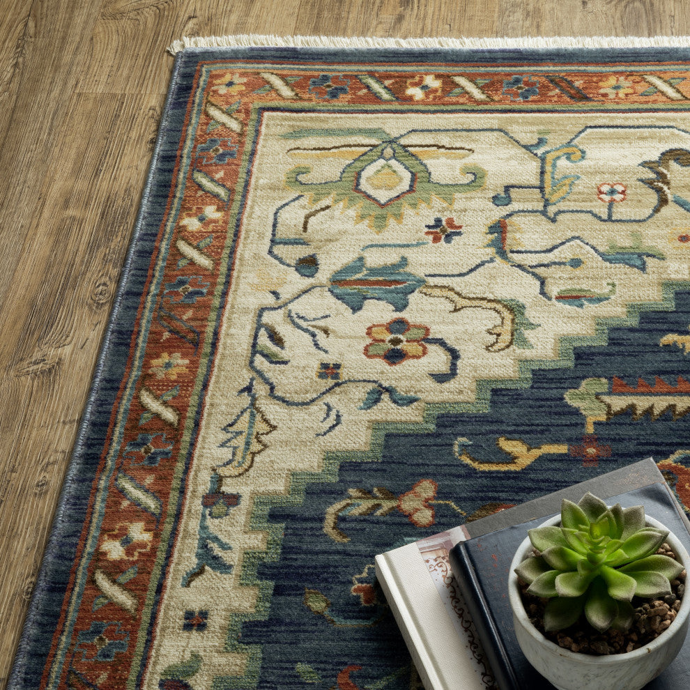 Fabienne Medallion Indoor Area Rug, Blue, 2'x3'