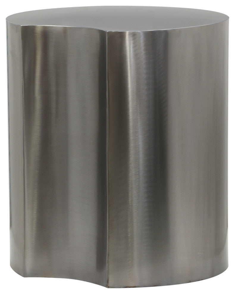 Dimple Iron End Table, Silver, 1-Piece: 18"Wx18"Dx20"H
