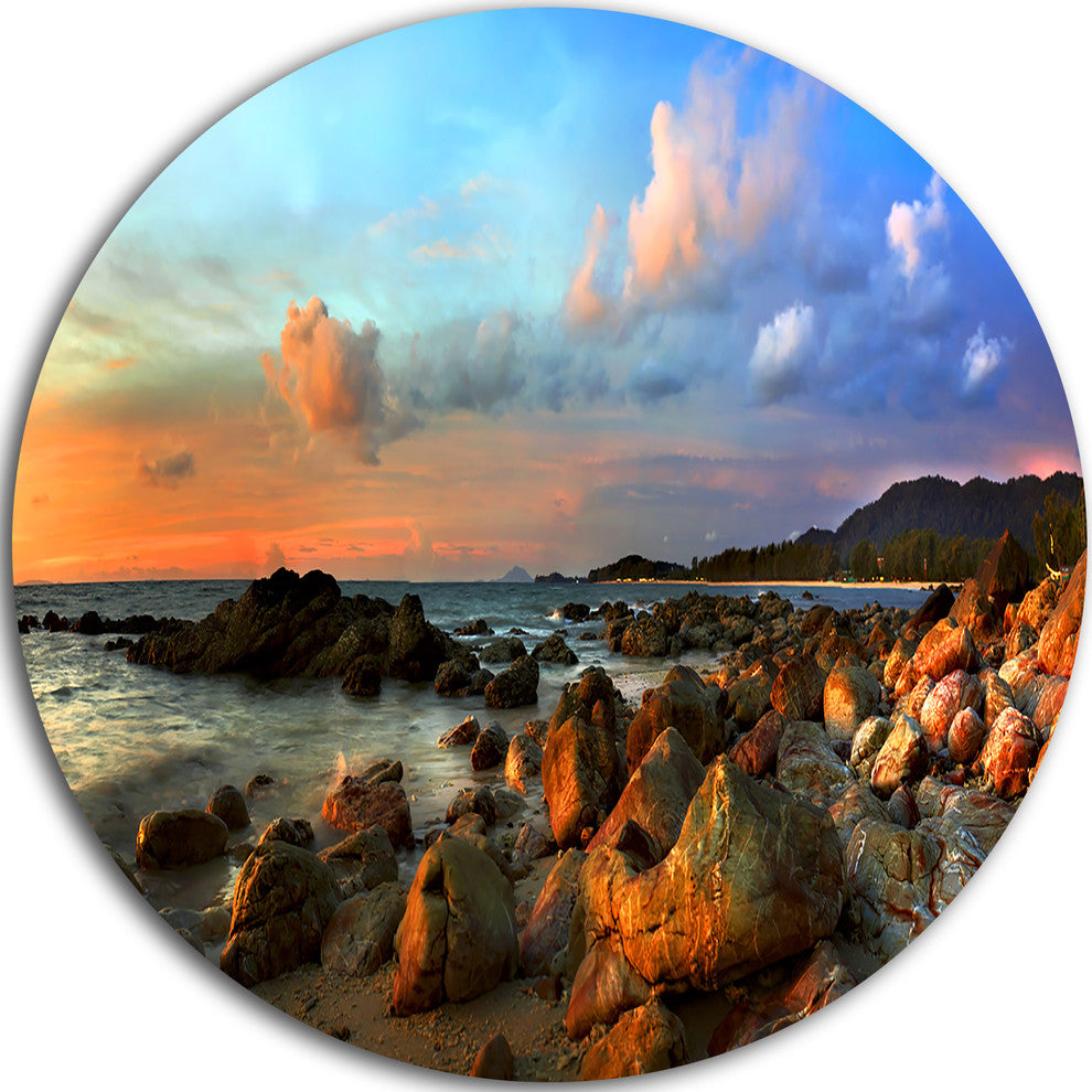 Colorful Tropical Sunset, Photo Disc Metal Artwork, 11"