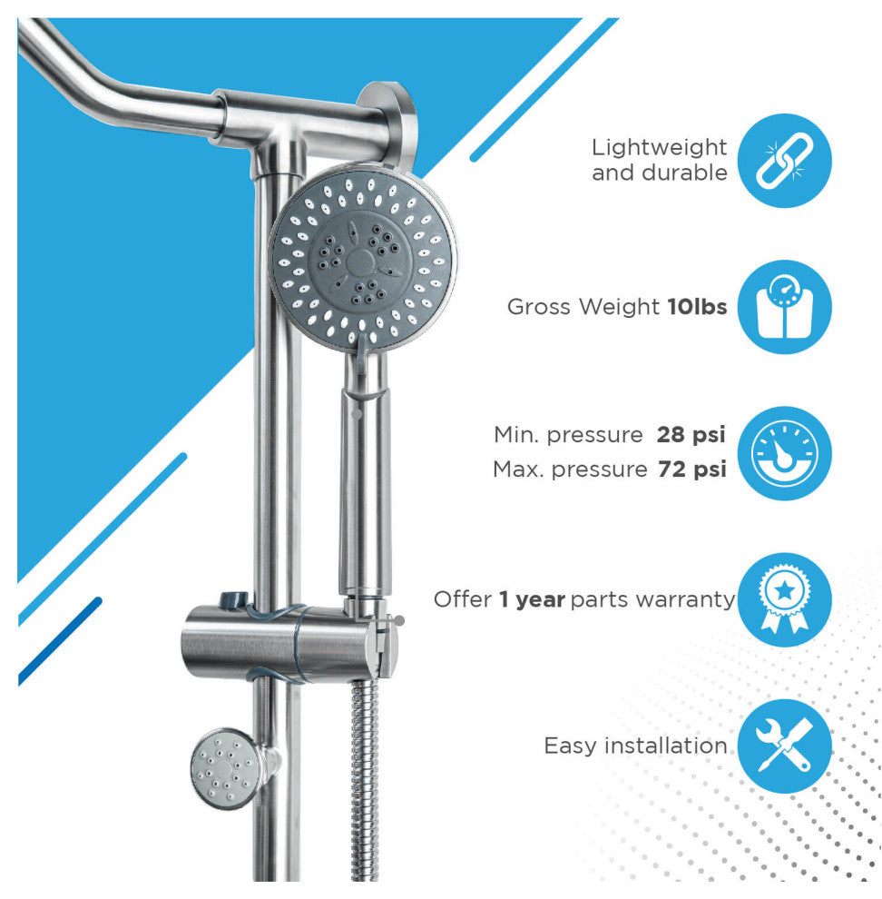 Blue Ocean 39"? Stainless Steel SC5706 Retro-Fit Rain Shower System
