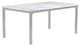 Benzara BM230351 Faux Marble Dining Table With Straight Metal Legs, Gray/White