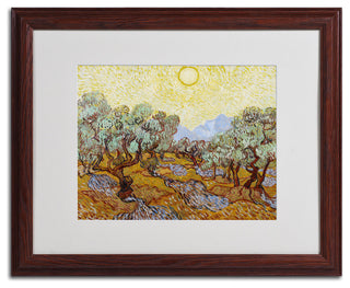 'Olive Trees, 1889' Matted Framed Canvas Art by Vincent van Gogh