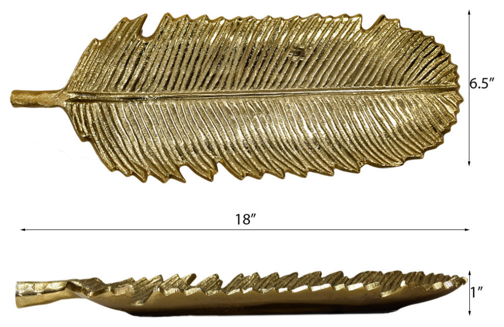 Handmade Decorative Aluminium Tray, Gold Color Coated