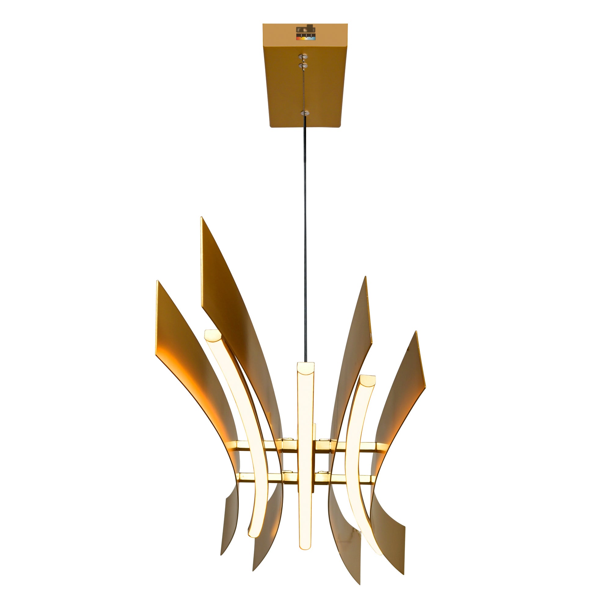 Candora Integrated LED Chandelier, Brass, 72 Inches