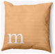 18" x 18" Modern Monogram Indoor/Outdoor Polyester Throw Pillow, Pale Gold