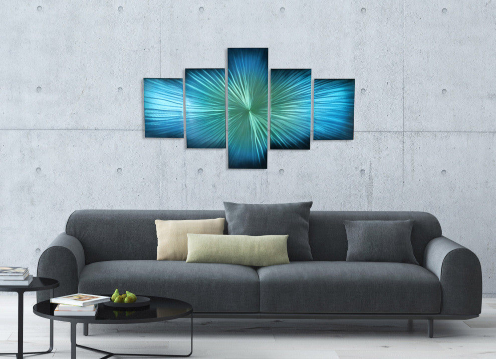 Contemporary Home Decor 'Bursting Columns' Abstract Five Panel Wall Art